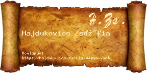 Hajdukovics Zsófia névjegykártya